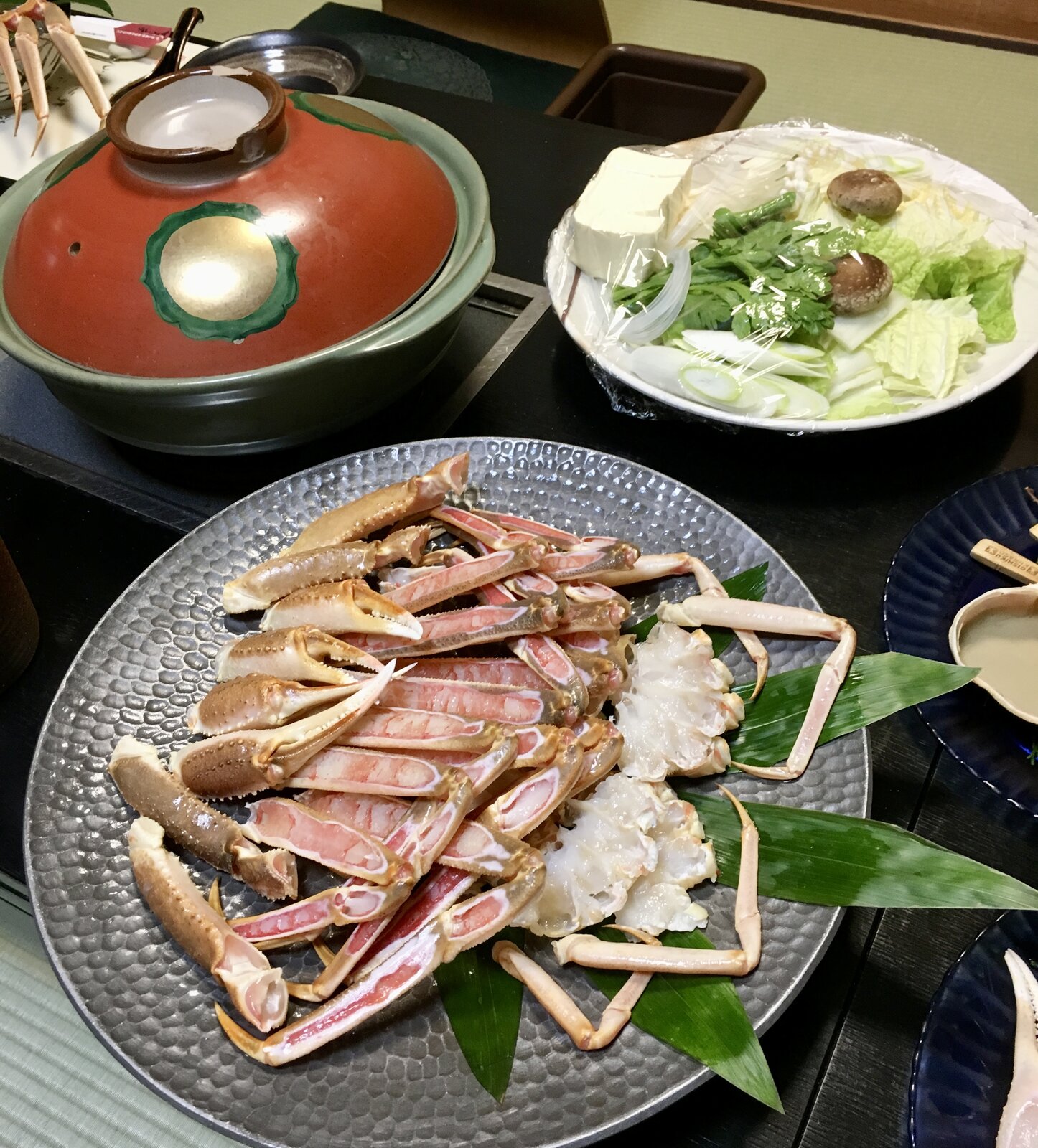 三七十館でいただいた、松葉ガニのカニすきの膳